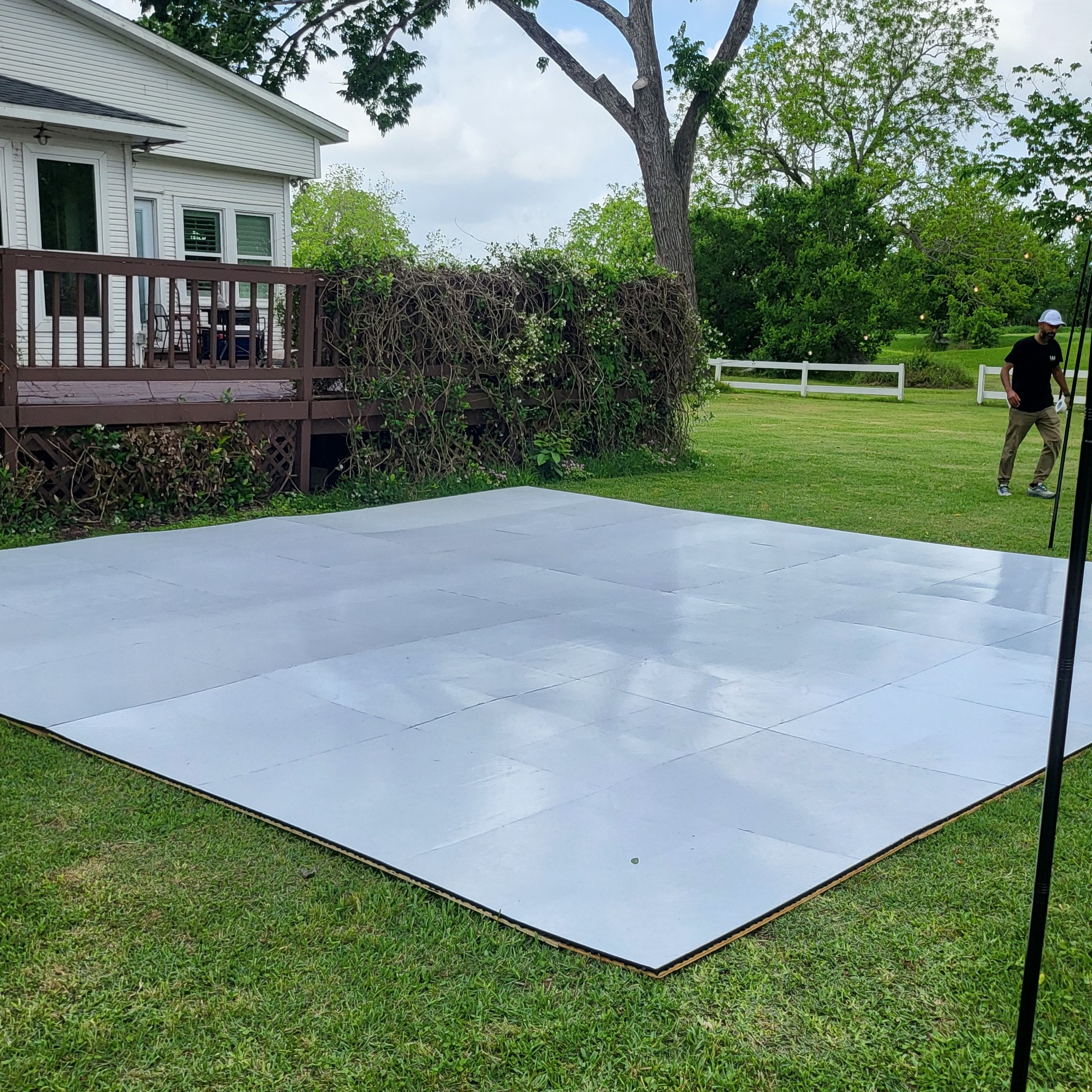 Outdoor White Dancefloor on Grass
